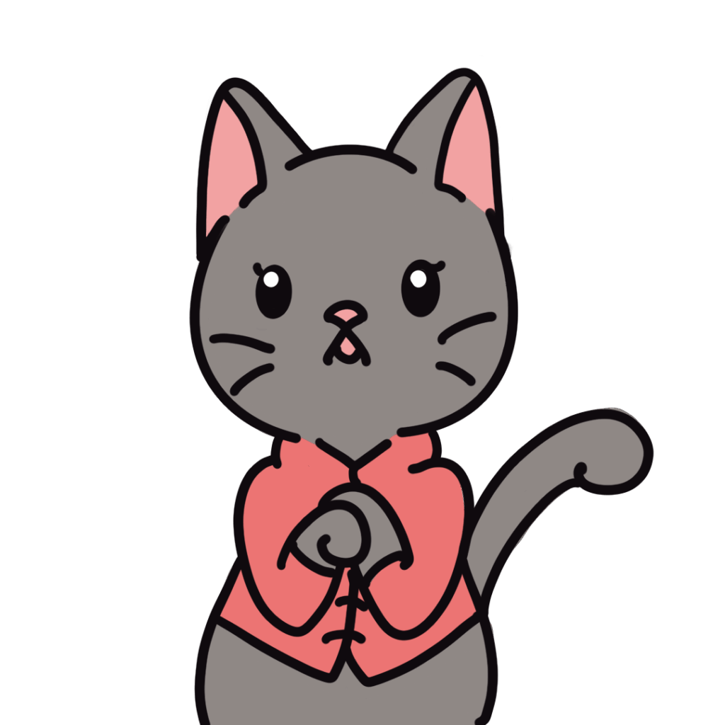 カンフーの構えをする猫のイラスト