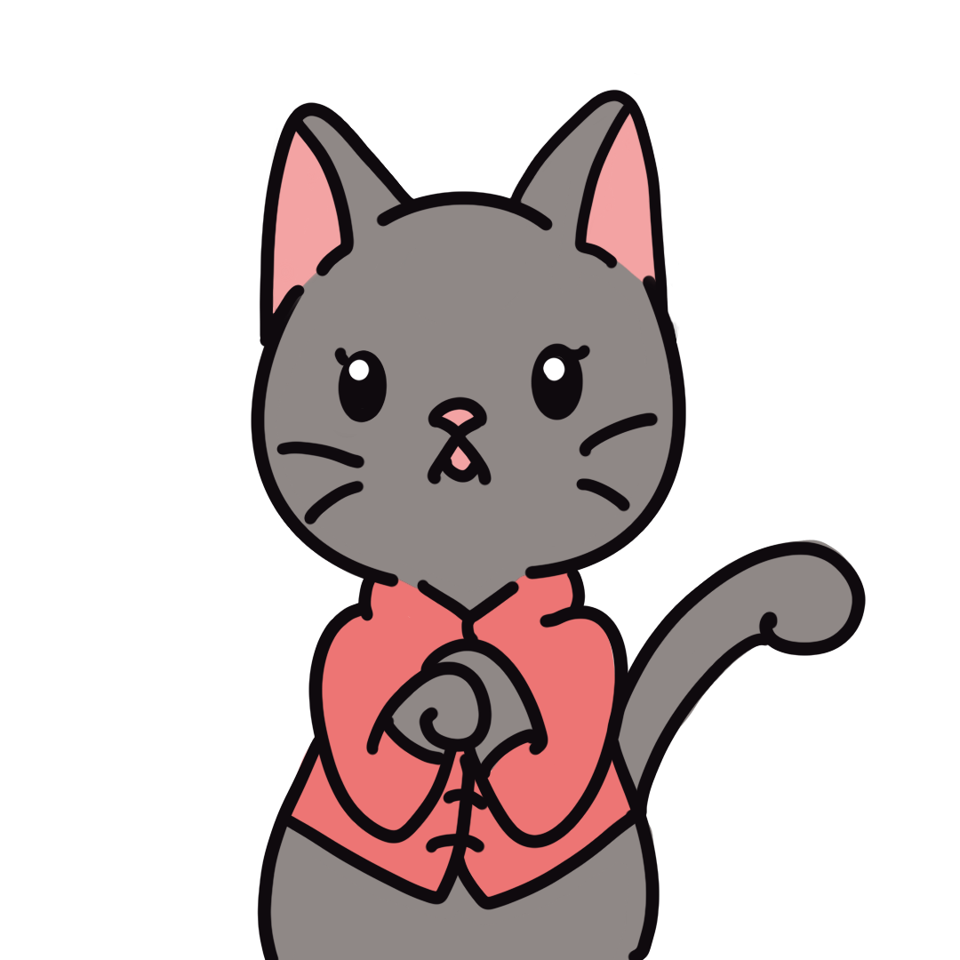 カンフーの構えをする猫のイラスト